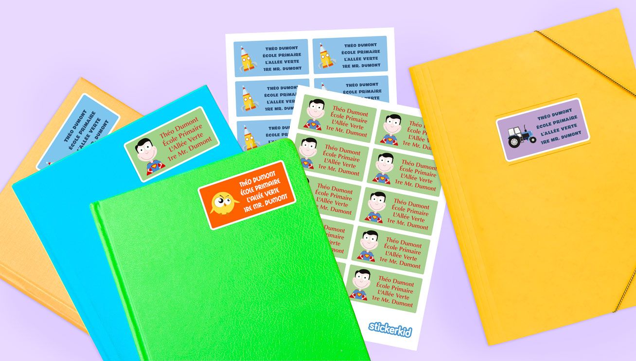 Stickerkid.be étiquettes et autocollants personnalisables pour l'école
